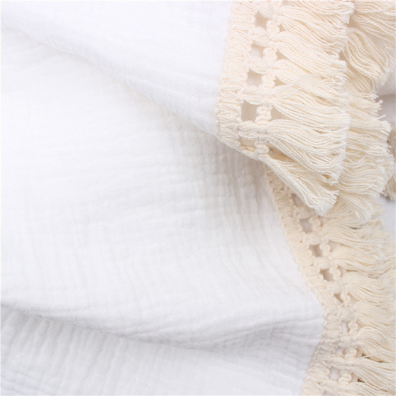 Baby Fringe Blanket Wrap Towel