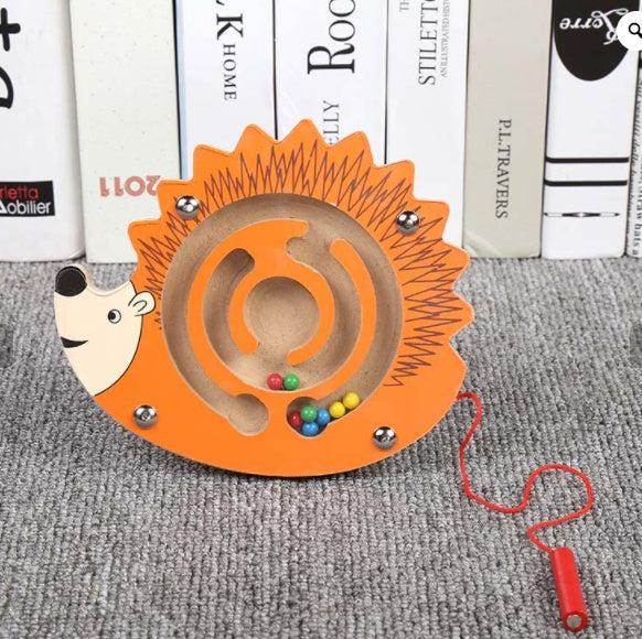 Children Magnetic Maze Toy Kids Wooden Puzzle Game Toy Kids Early Educational Brain Teaser Wooden Toy Intellectual Jigsaw Board