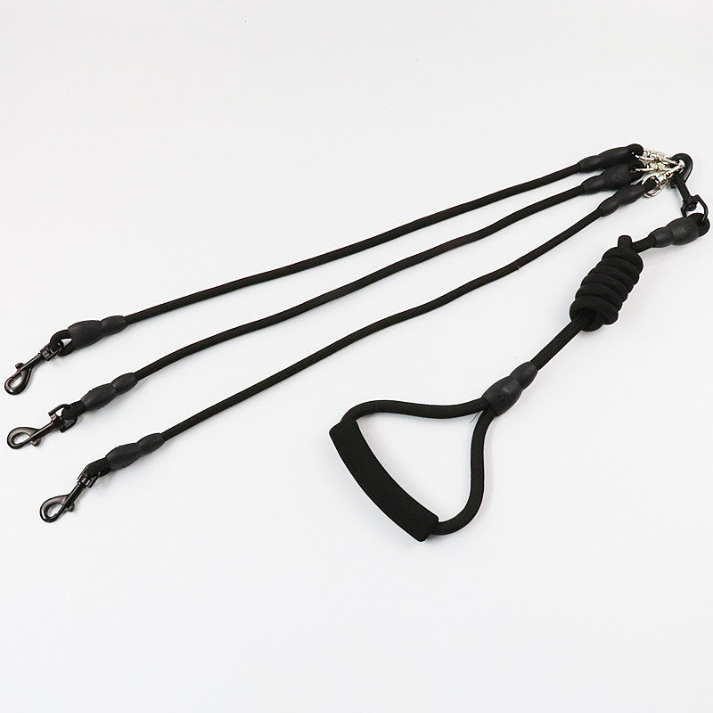 Dog Teddy Two-headed Dog Chain One Drag Three Dog Leash