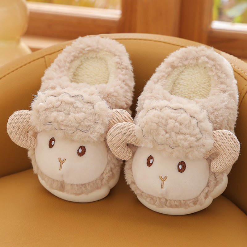 Children's Cotton Slippers Cute Cartoon Indoor Fluffy Slippers