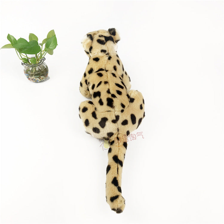 Simulation Cheetah Panther Jungle Animal Stuffed Plush Kids Toy Home Sofa Decor