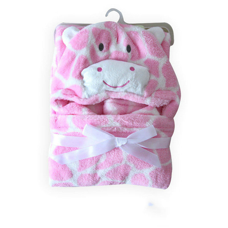 Coral velvet children's bath towel cape