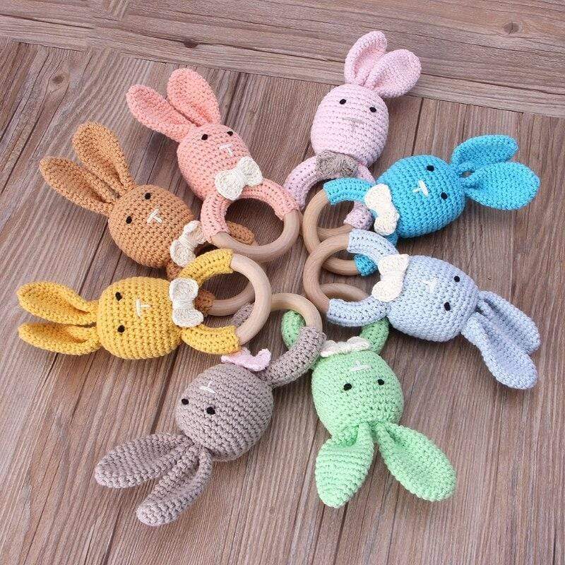 Lotus Hand Hook Wool Ball Color Crochet Wool Wood Ring Baby Molar Accessories