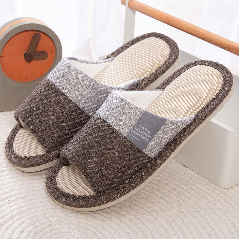 Linen Slippers House Shoes Women Bedroom Slippers