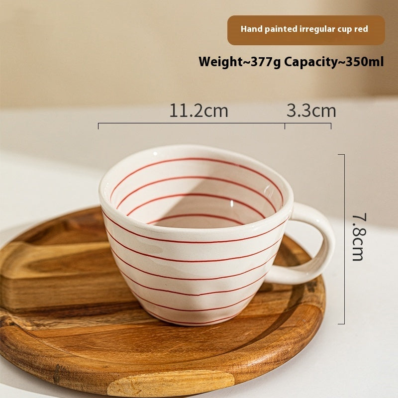 Ins Style Retro Hand-pinching Irregular Ceramic Mug