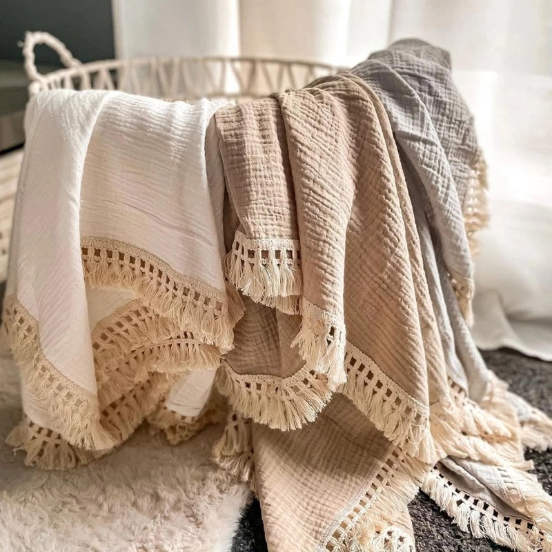 Baby Fringe Blanket Wrap Towel