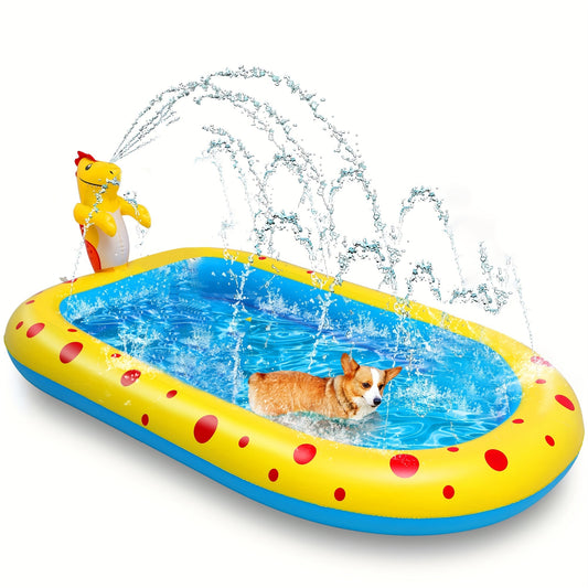 Dinosaur Water Spray Pool For Kids Pet Play Mat Water Play Toy Shark Pool