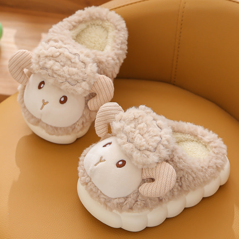 Children's Cotton Slippers Cute Cartoon Indoor Fluffy Slippers