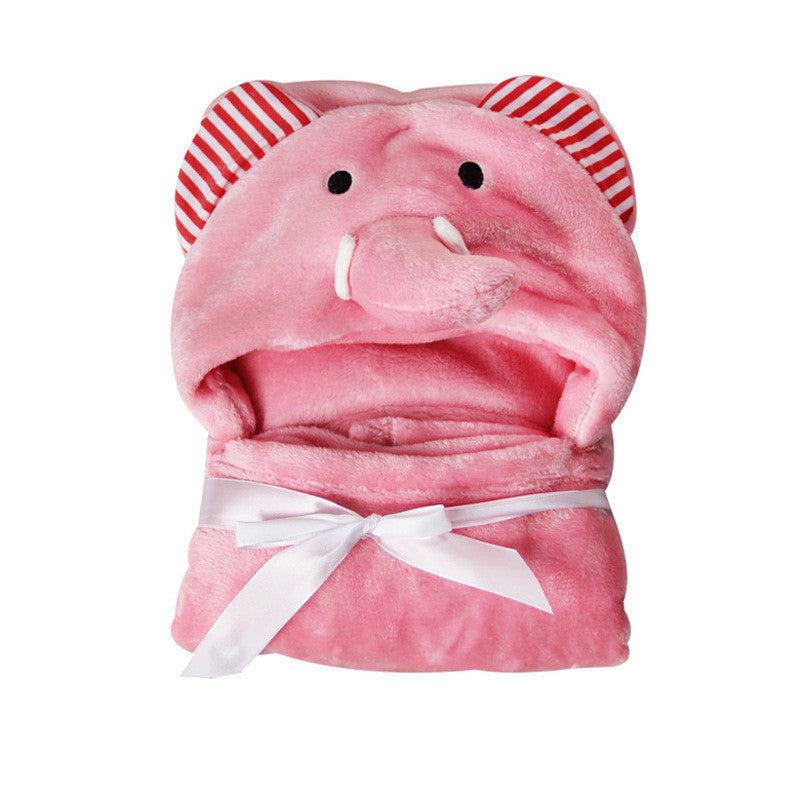 Coral velvet children's bath towel cape