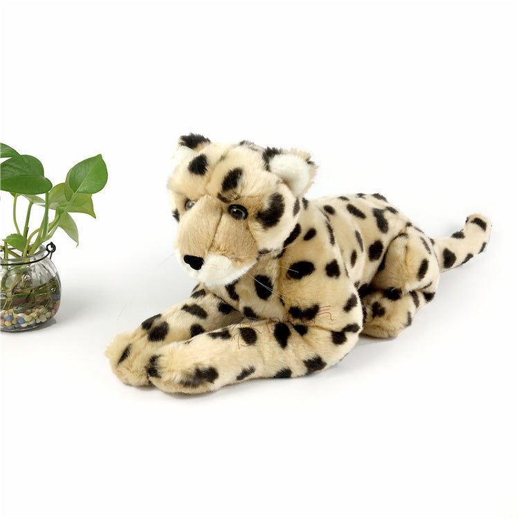 Simulation Cheetah Panther Jungle Animal Stuffed Plush Kids Toy Home Sofa Decor