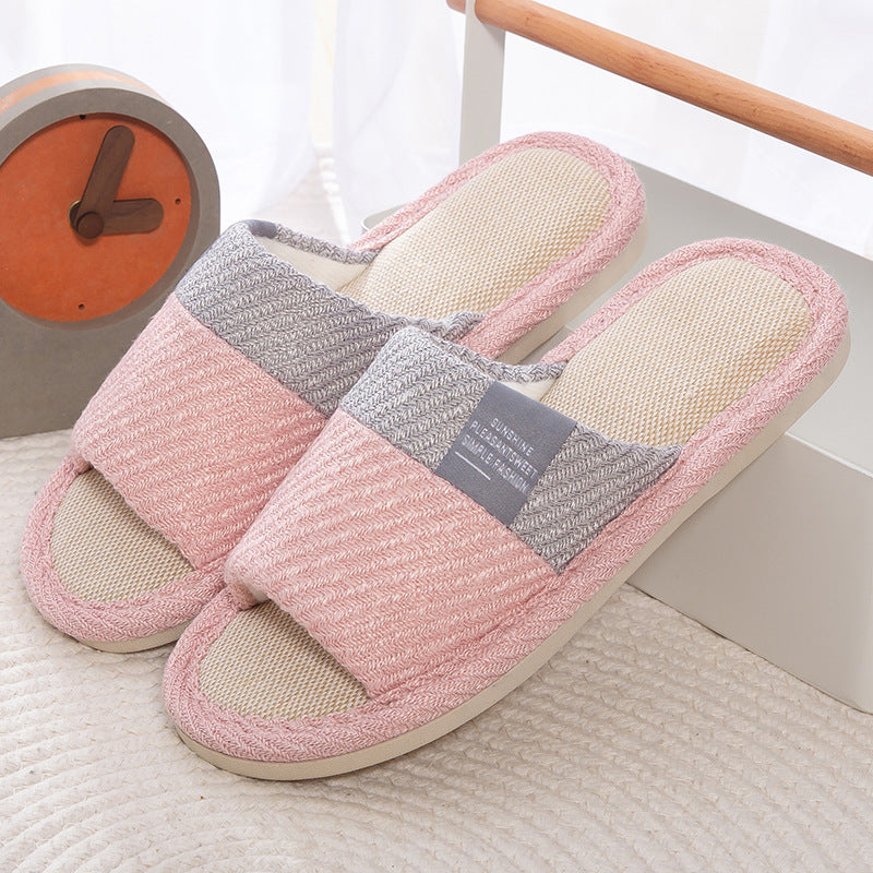 Linen Slippers House Shoes Women Bedroom Slippers