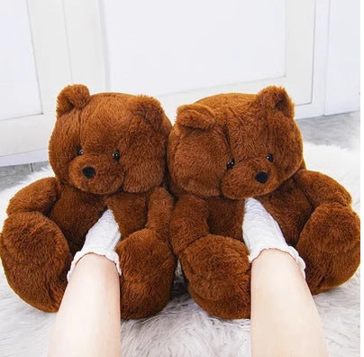 Bear Cotton Slippers Plush Slippers Kappibara Slippers Cartoon Capybara Cotton Slippers