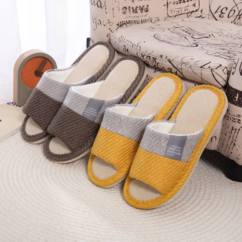 Linen Slippers House Shoes Women Bedroom Slippers