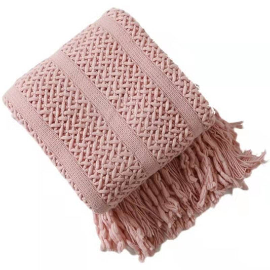 Sofa Blanket Bed Runner Solid Color Office Blanket Knitted Small Blanket Decoration B & B Bed Blanket