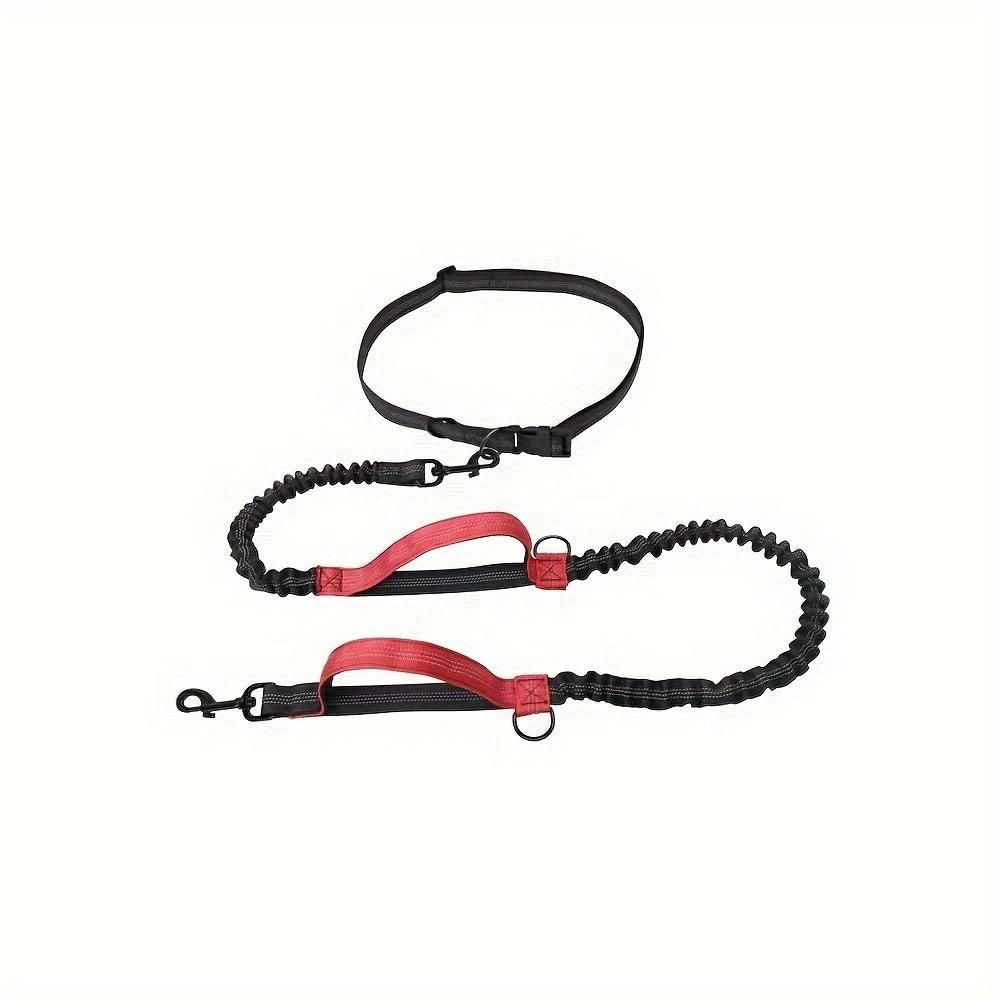 Hands-Free Dog Leash For Running & Walking - Durable Nylon, Adjustable Waist Belt, Ideal For Active Pets